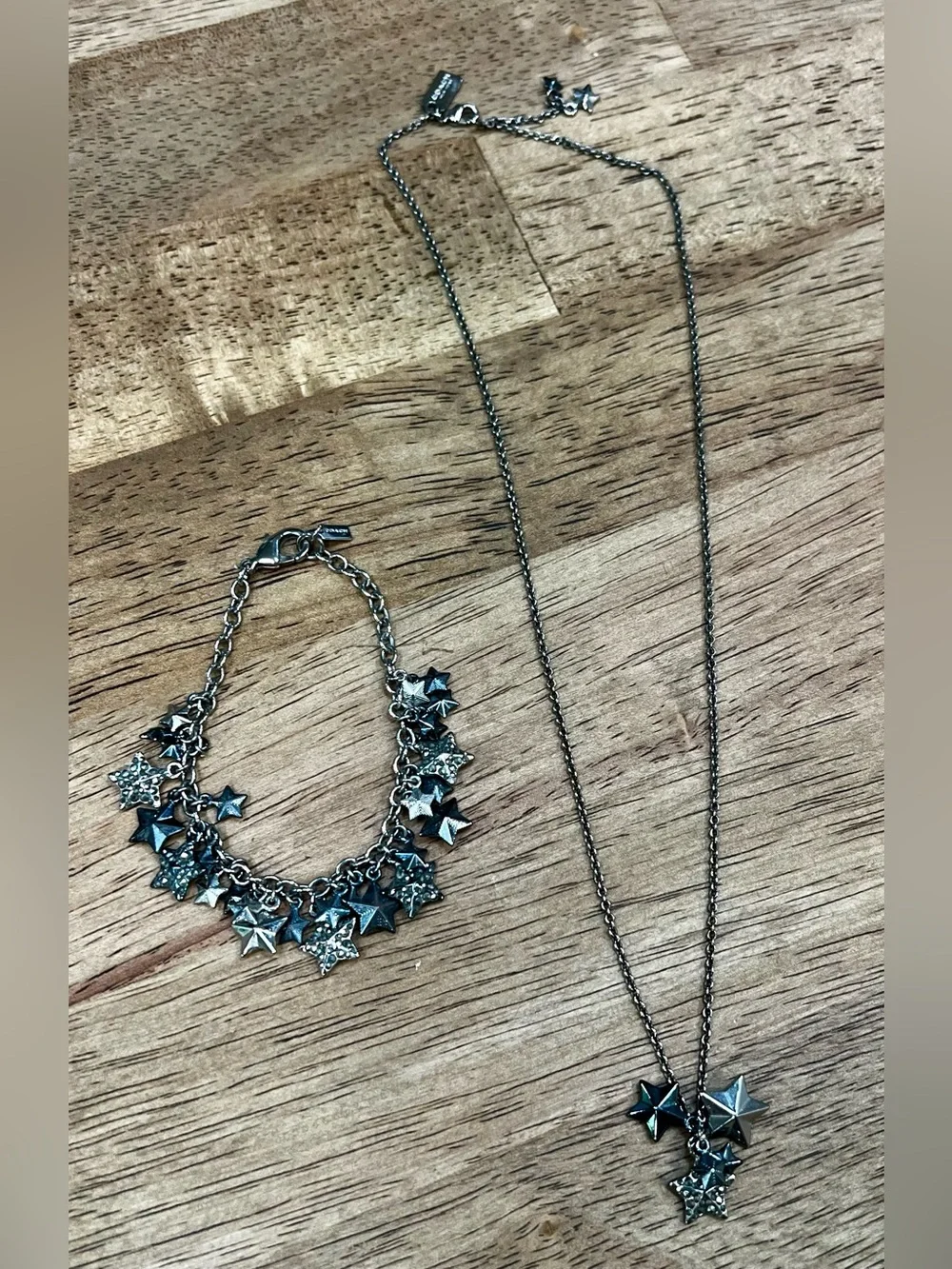 Coach Y2K Vintage Dangling Stars Gunmetal